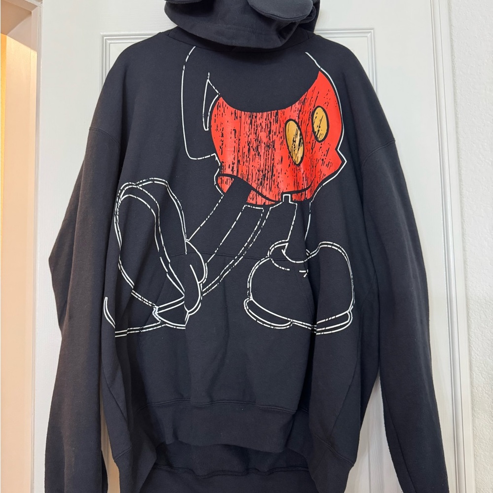 Disney Micky Mouse Black Hoodie with Micky Mouse Ears Hood XL